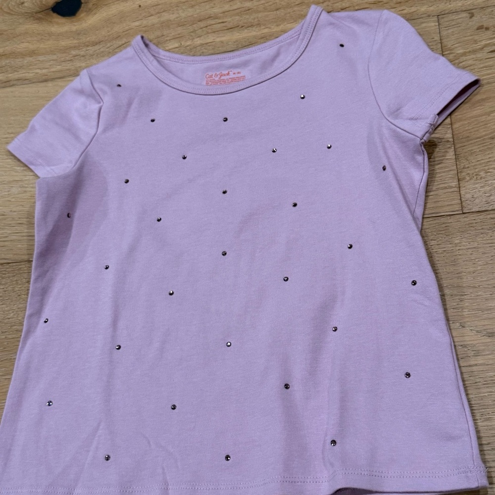 Cat & Jack Light Purple T-Shirt with Stud Details
